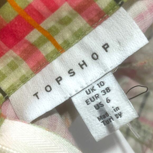 NWT TOPSHOP check Plaid Puff Sleeve mini smoke woman's Dress - Picture 9 of 12